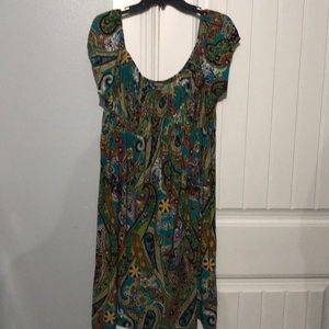 Paisley Dress sz XL Musette rich colors slip on